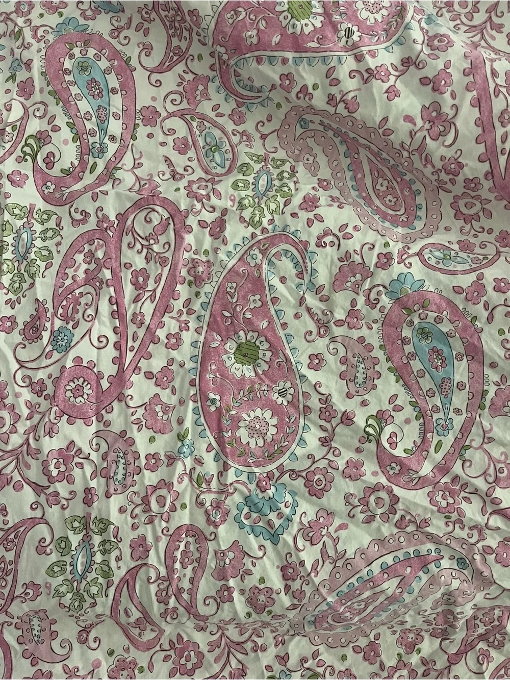 Pottery Barn Kids twin size Pink Paisley Cotton Duvet Cover